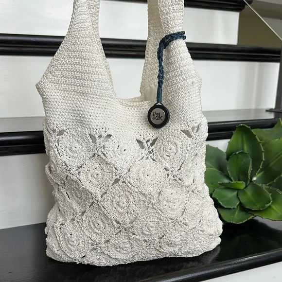 The Sak Cream Crochet Tote Bag - Picture 1 of 9